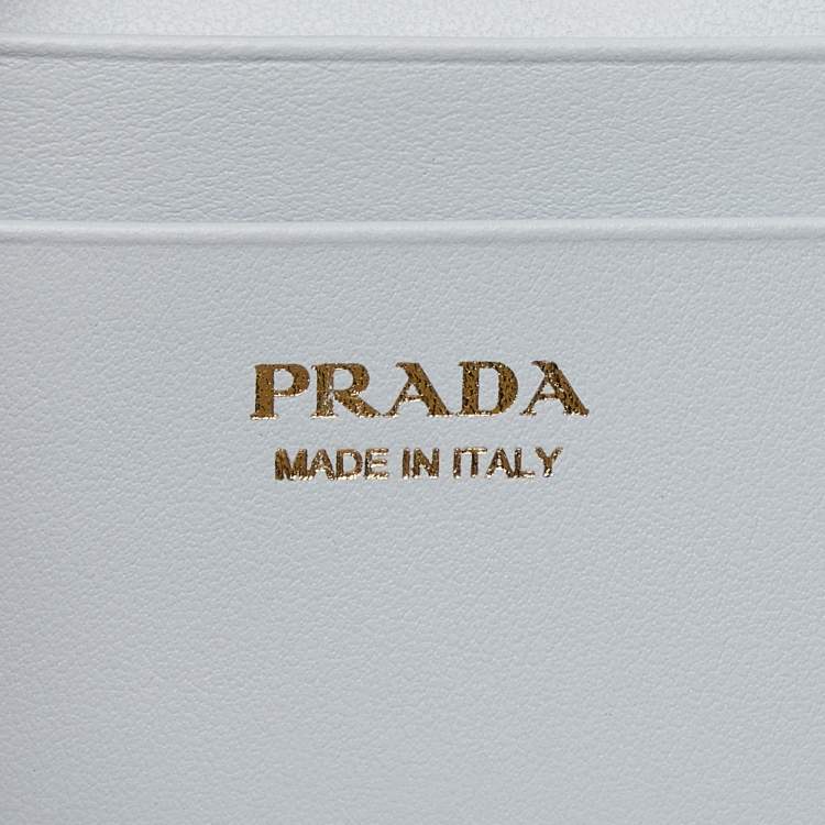Pre Owned Prada Grey Saffiano Leather Zip Card Holder