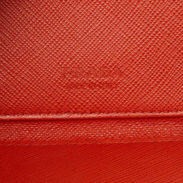 Pre Owned Prada Multicolor Saffiano Leather Bifold Card Holder