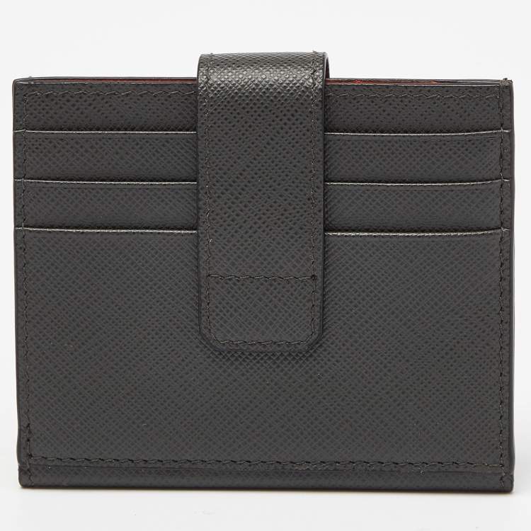 Pre Owned Prada Multicolor Saffiano Leather Bifold Card Holder