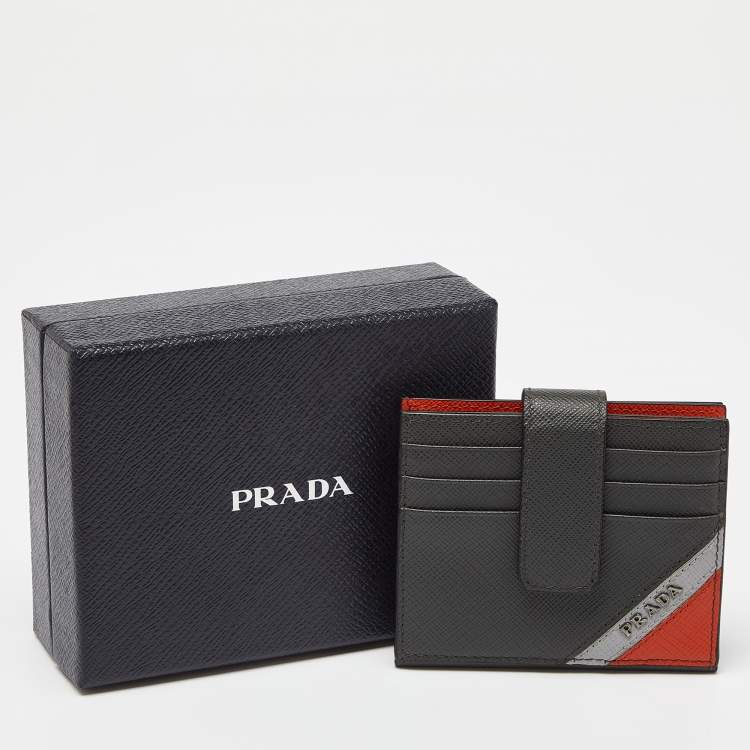 Pre Owned Prada Multicolor Saffiano Leather Bifold Card Holder