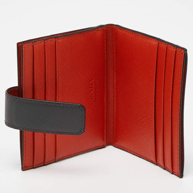 Pre Owned Prada Multicolor Saffiano Leather Bifold Card Holder