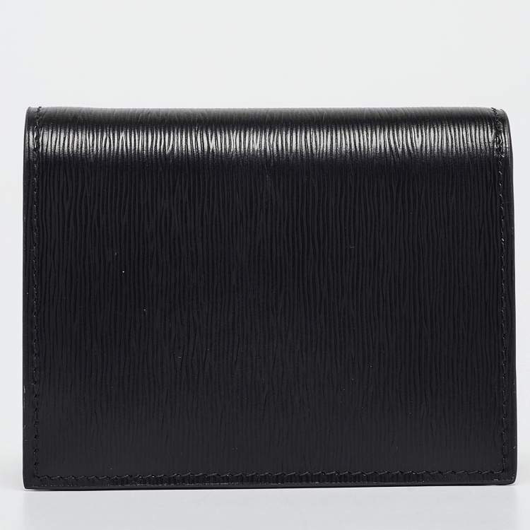 Pre Owned Prada Black/Red Vitello Move Leather Logo Bifold Compact Wallet
