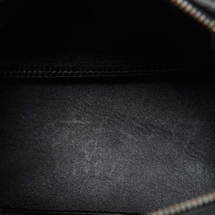 Pre Owned Prada Black Vitello Daino Soft Leather Mini Top Zip Bag