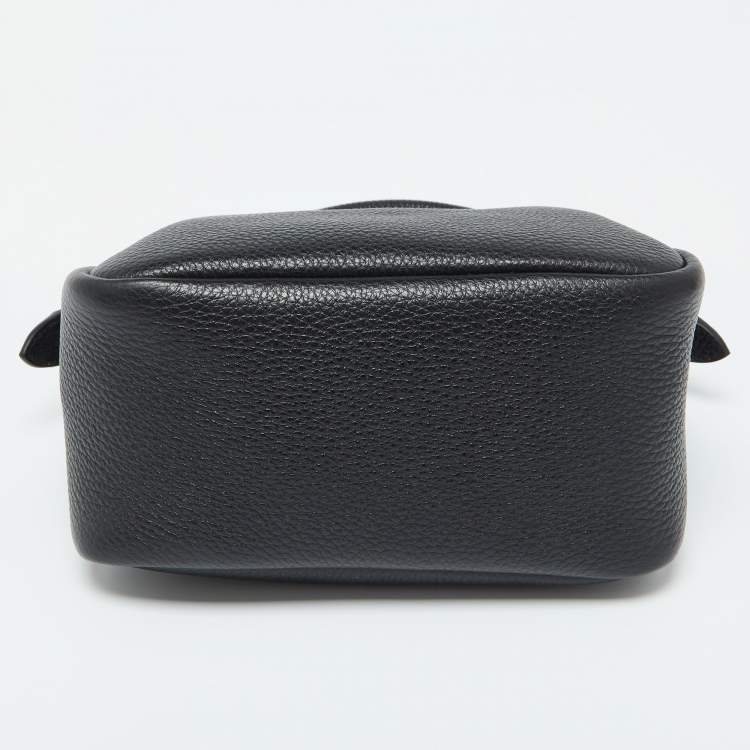 Pre Owned Prada Black Vitello Daino Soft Leather Mini Top Zip Bag