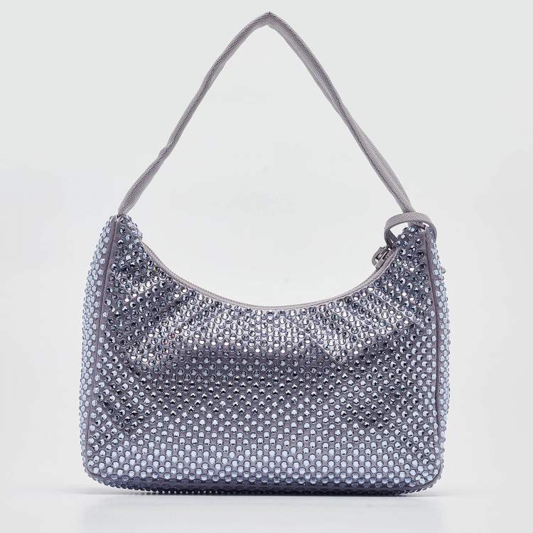 Pre Owned Prada Lilac Satin Re-Edition 2000 Shoulder Bag