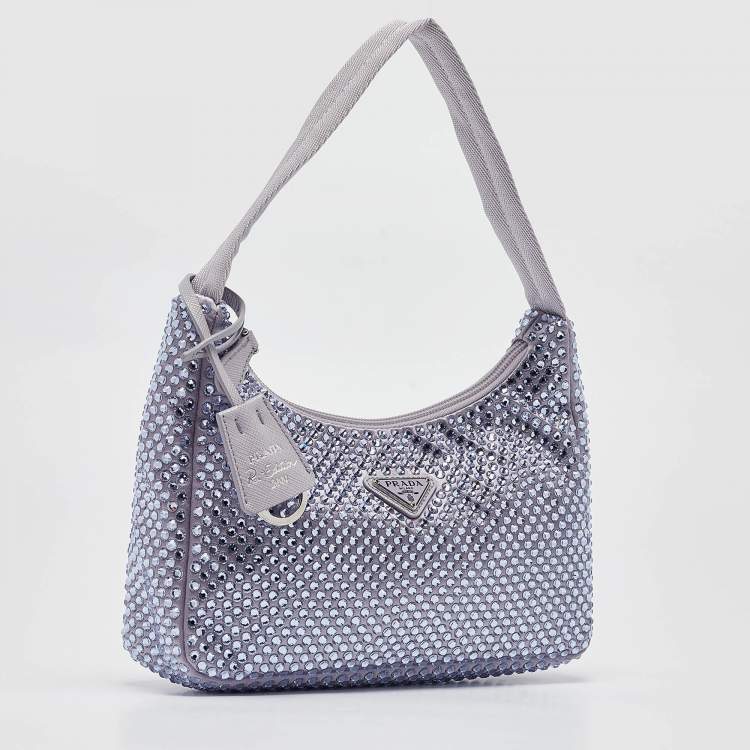Pre Owned Prada Lilac Satin Re-Edition 2000 Shoulder Bag