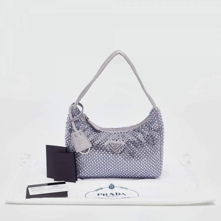 Pre Owned Prada Lilac Satin Re-Edition 2000 Shoulder Bag