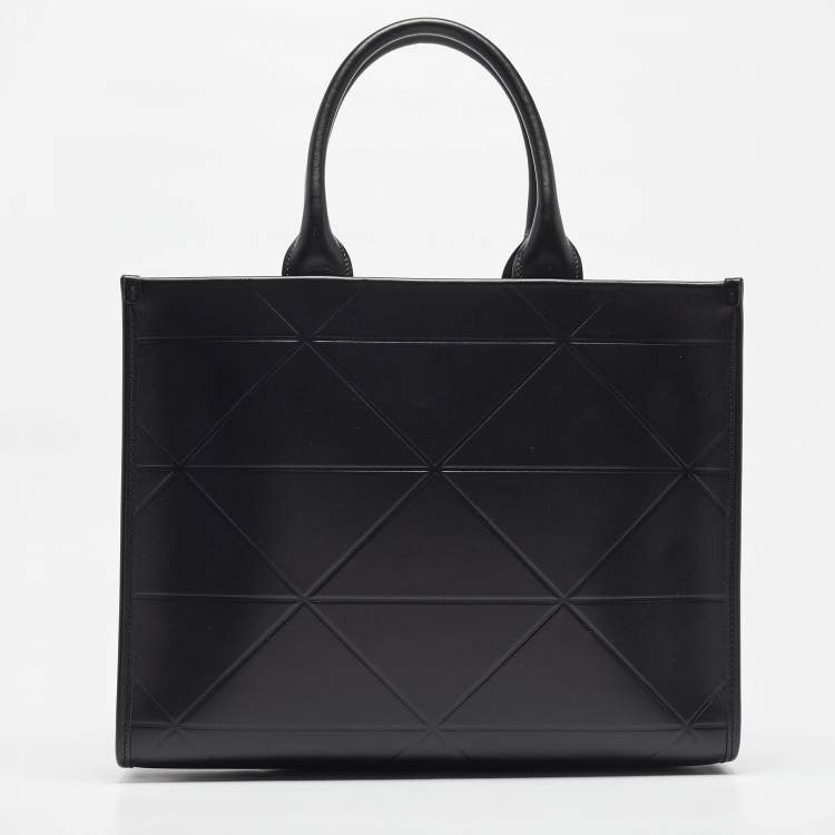 Pre Owned Prada Black Soft Calf Leather Medium Symbole Tote