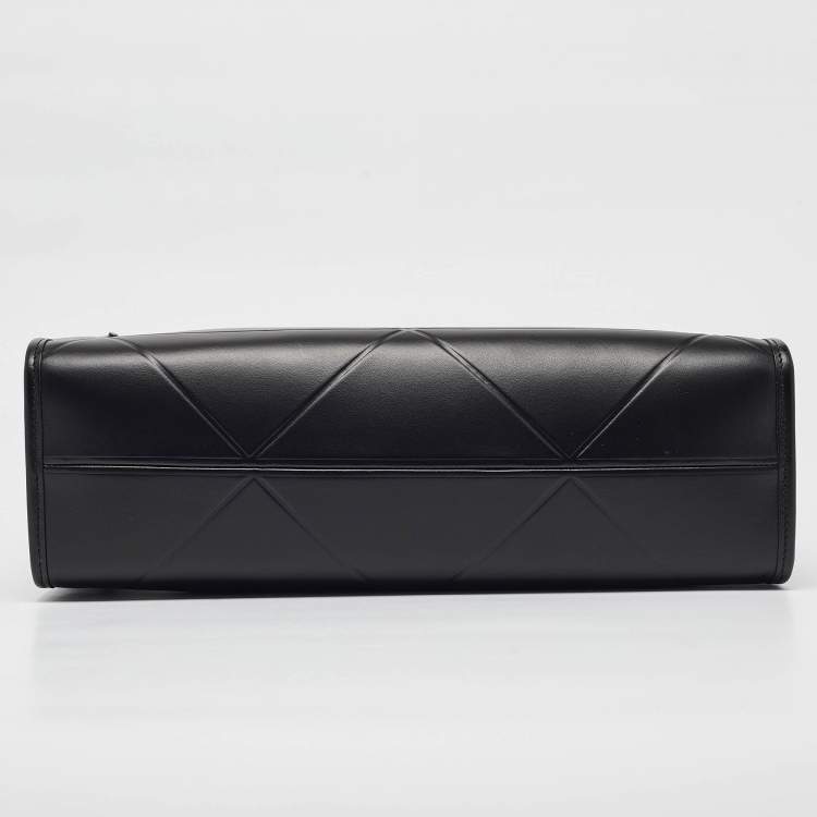 Pre Owned Prada Black Soft Calf Leather Medium Symbole Tote