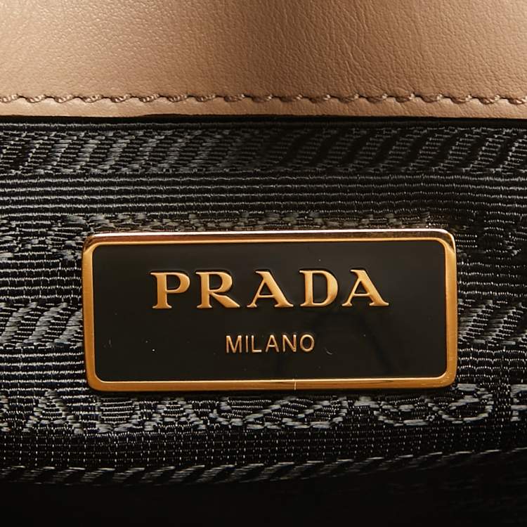 Pre Owned Prada Beige Saffiano and Soft City Leather Tote