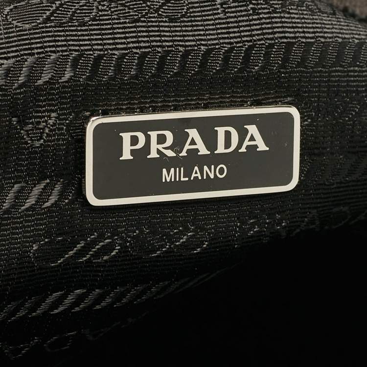 Pre Owned Prada Black Nylon Crystals Embellished Drawstring Pouch