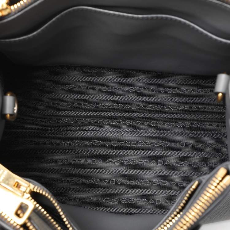 Pre Owned Prada Grey Saffiano and City Leather Paradigme Tote
