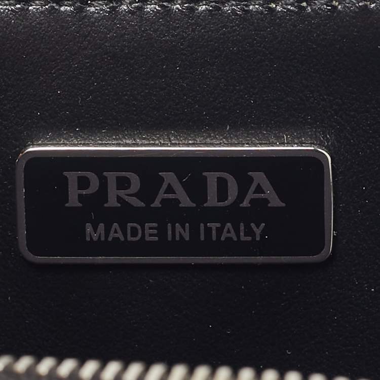 Pre Owned Prada Black Leather Triangle Pouch