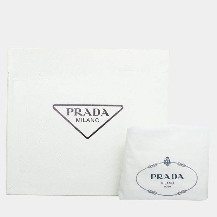 Pre Owned Prada Sky Blue Nylon and Ostrich Leather Backpack