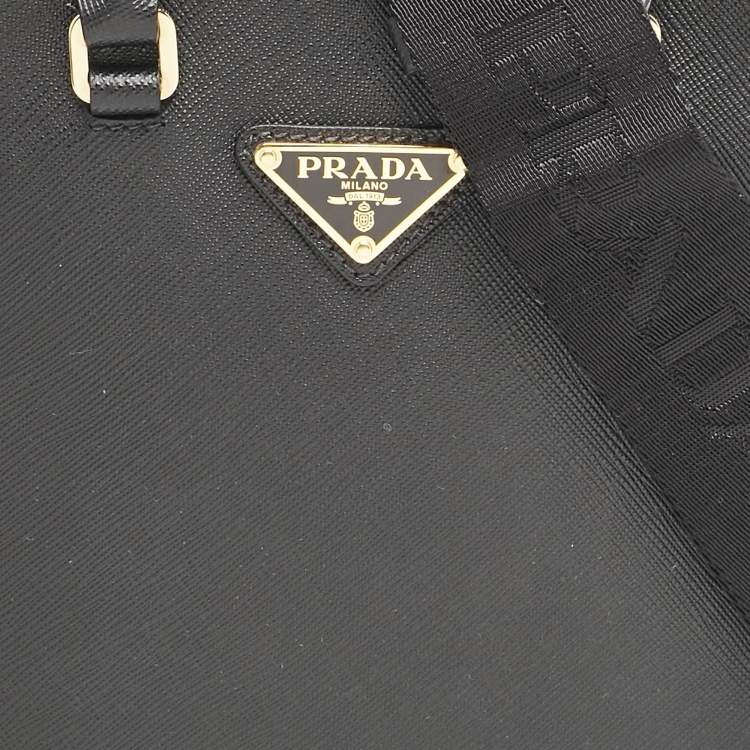 Pre Owned Prada Black Saffiano Leather Mini Tote