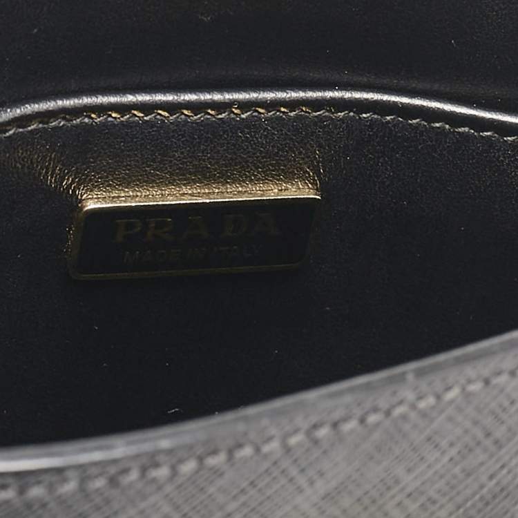 Pre Owned Prada Black Saffiano Leather Mini Tote