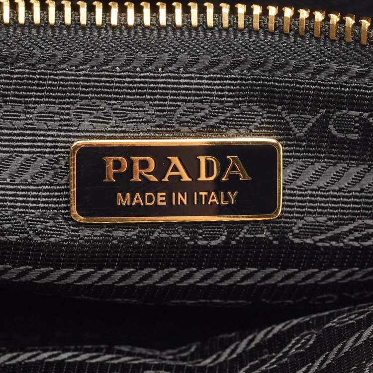 Pre Owned Prada Black Patent Leather Medium Bonnie Tote