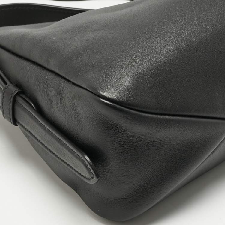 Pre Owned Prada Black Leather Medium Aimee Shoulder Bag