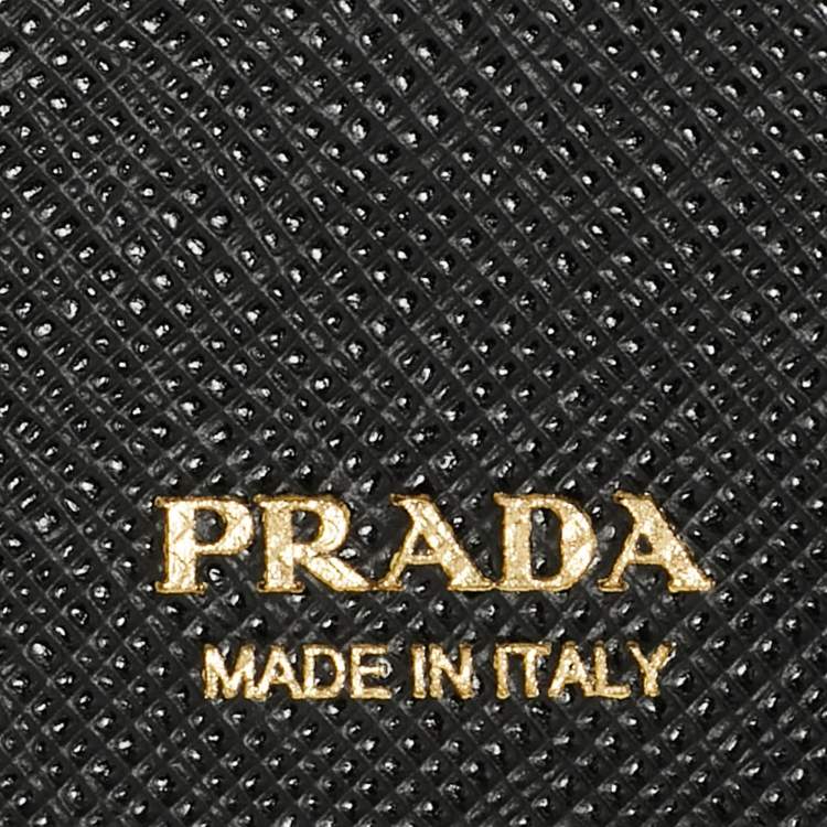 Pre Owned Prada Black Saffiano Leather Bifold Wallet