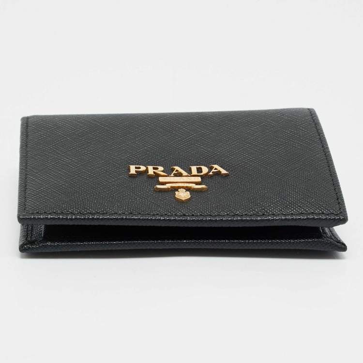 Pre Owned Prada Black Saffiano Leather Bifold Wallet