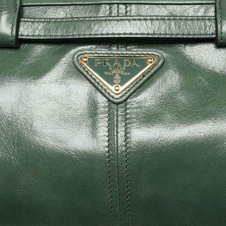 Pre Owned Prada Sage Leather Medium Bonnie Shoulder Bag