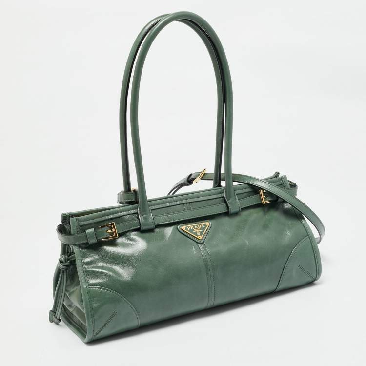 Pre Owned Prada Sage Leather Medium Bonnie Shoulder Bag