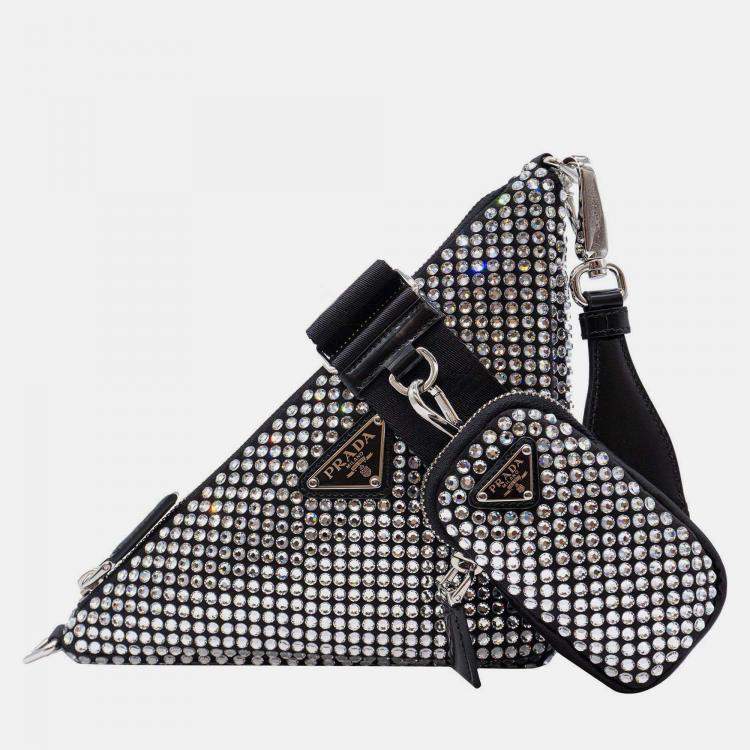 مملوكة مسبقًا Prada Triangle Bag Crystals Black Bag