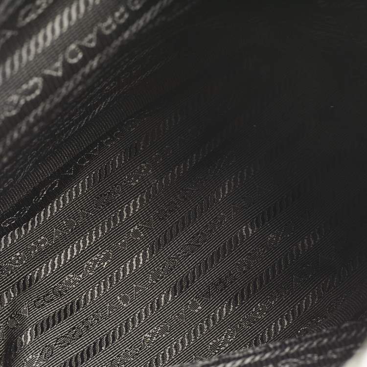 Pre Owned Prada White Patent Leather Duet Bucket Bag