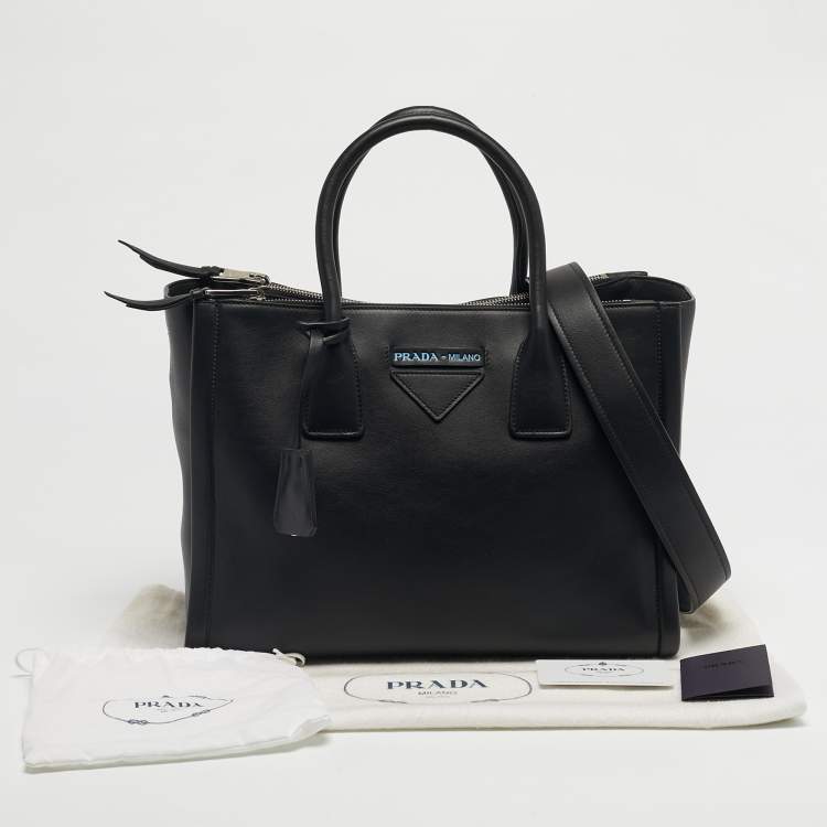 Pre Owned Prada Leather Concept Double Zip Tote