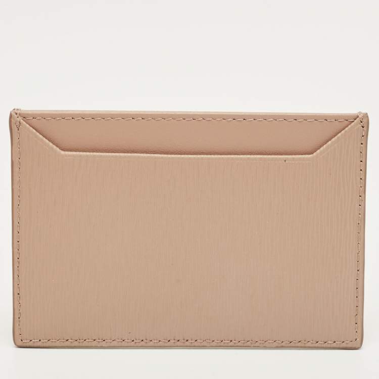 مملوكة مسبقًا Prada Beige Vitello  Move Leather Logo Card Holder