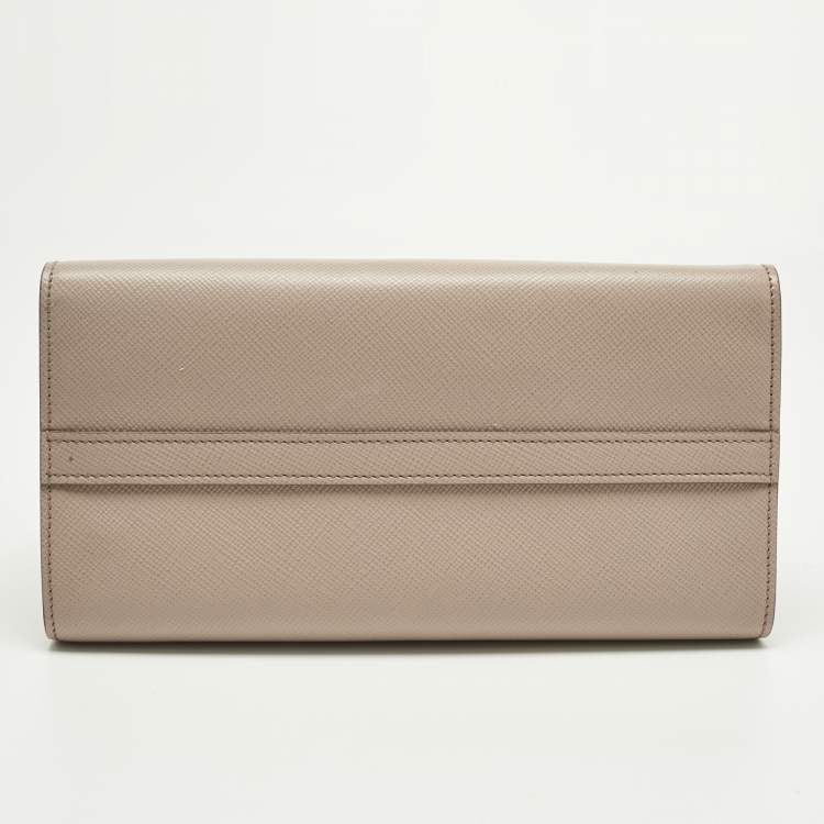 Pre Owned Prada Dusty Pink Saffiano Cuir Leather Small Monochrome Tote