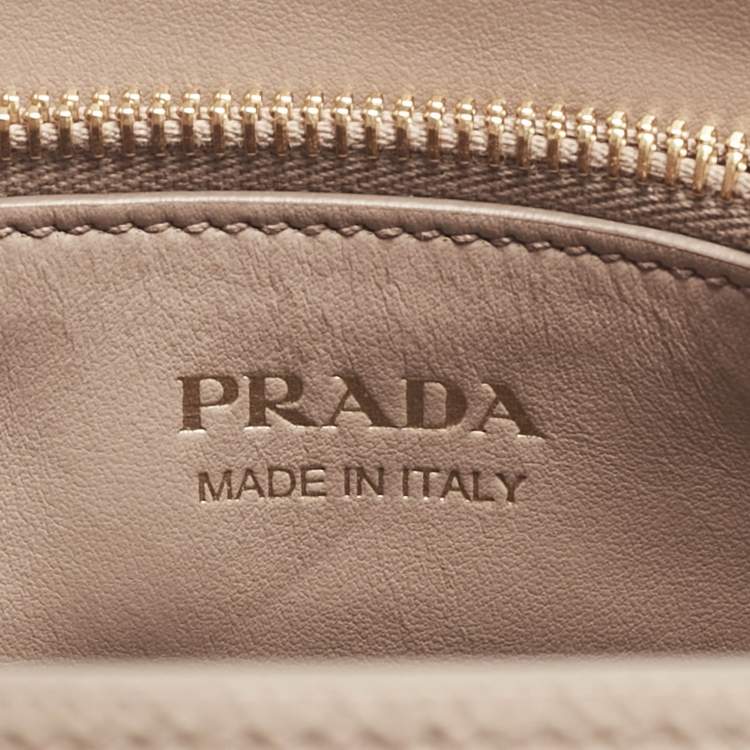 Pre Owned Prada Dusty Pink Saffiano Cuir Leather Small Monochrome Tote