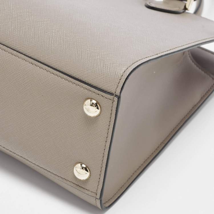 Pre Owned Prada Medium Dark Beige Saffiano Lux Leather Tote