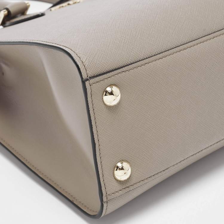 Pre Owned Prada Medium Dark Beige Saffiano Lux Leather Tote