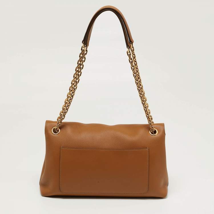 Pre Owned Prada Doux Brown Leather Shoulder Bag