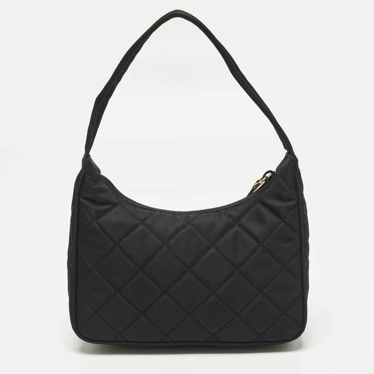 Pre Owned حقيبة كتف برادا نايلون مبطن أسود ري-نايلون تيسوتو