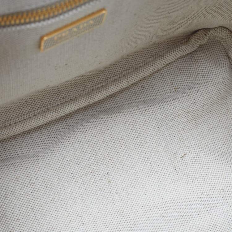 Pre Owned Prada Jardinière Small Beige/Natural Canvas Tote