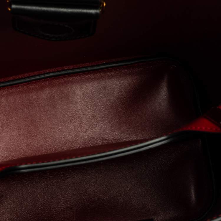 Pre Owned Prada Black Saffiano Leather Medium Panier Top Handle Bag