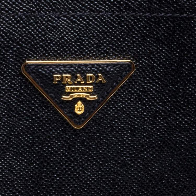 Pre Owned Prada Black Leather Medium Panier Top Handle Bag