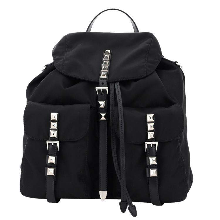 Prada Black New Vela Studded Backpack Prada | TLC