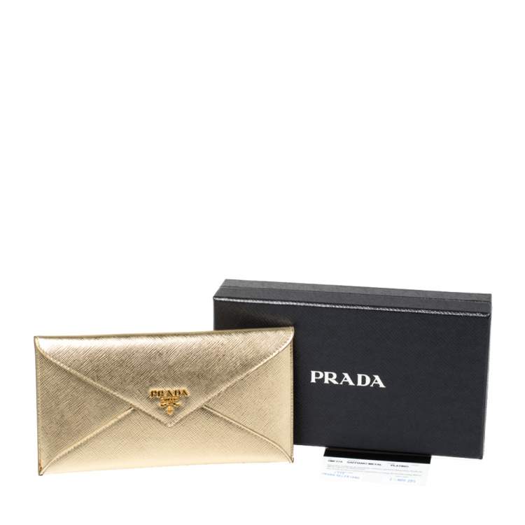 prada leather envelope wallet