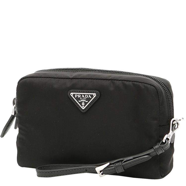 prada black makeup bag