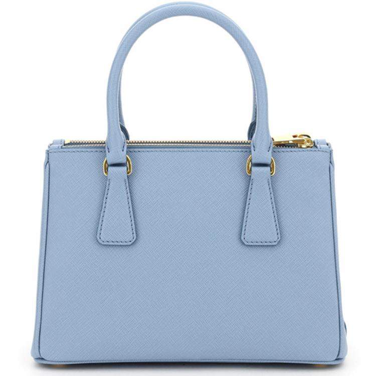 Pre Owned Prada Blue Saffiano Lux Leather Galleria Bag