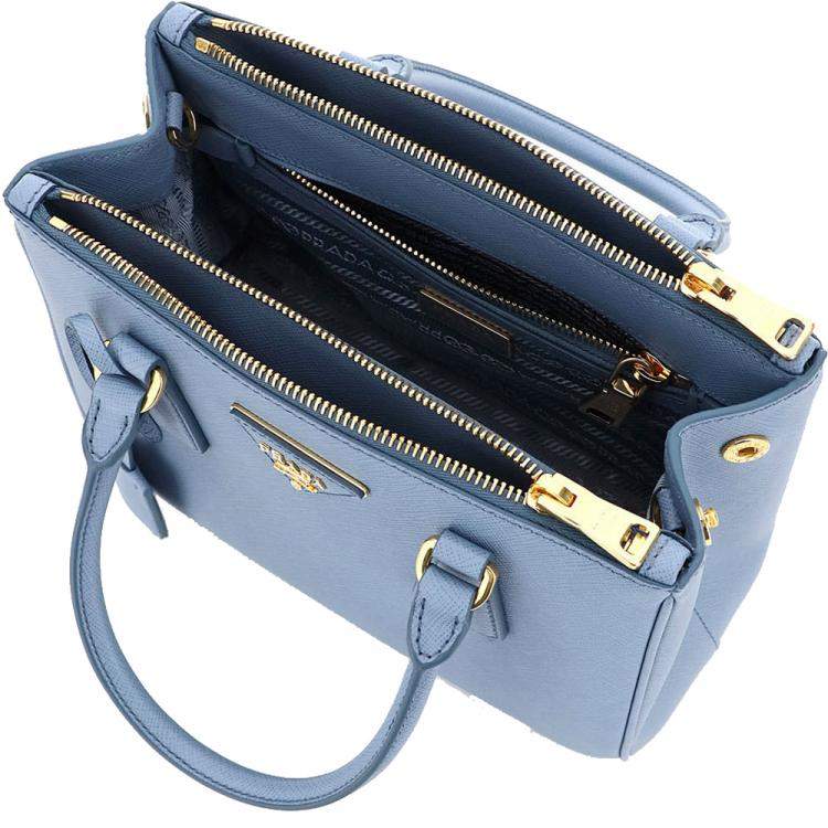 Pre Owned Prada Blue Saffiano Lux Leather Galleria Bag