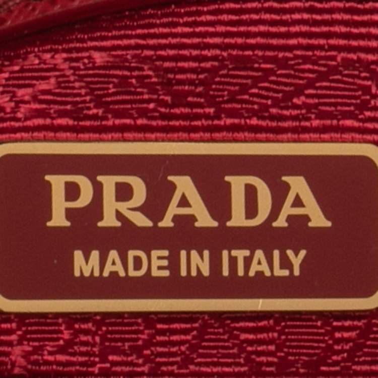 Pre Owned Prada Red Saffiano Lux Leather Micro Galleria Tote