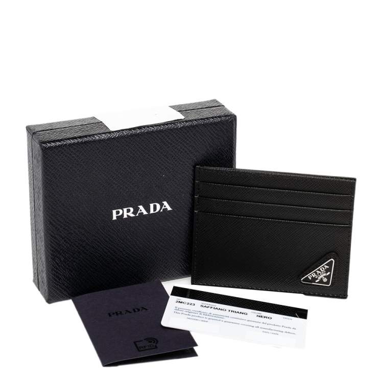 Pre Owned Prada Black Leather Card Holder