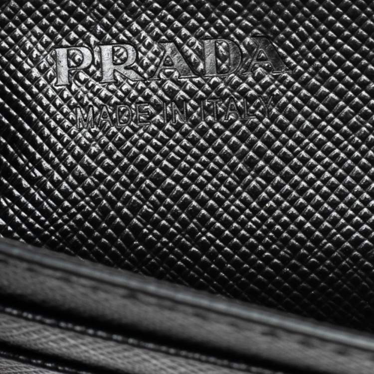Pre Owned Prada Black Leather Card Holder