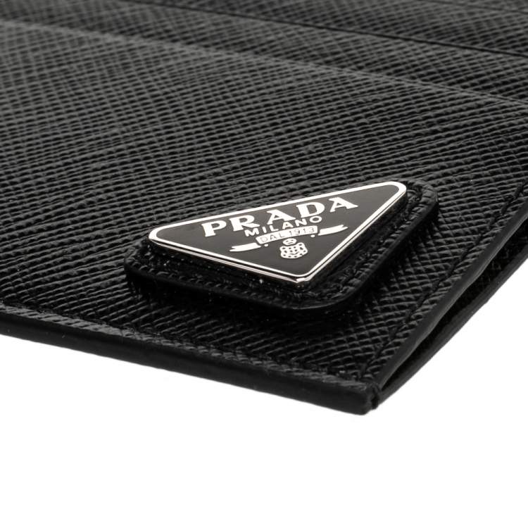 Pre Owned Prada Black Leather Card Holder