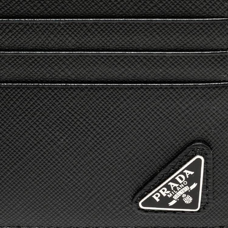 Pre Owned Prada Black Leather Card Holder