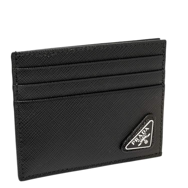 Pre Owned Prada Black Leather Card Holder